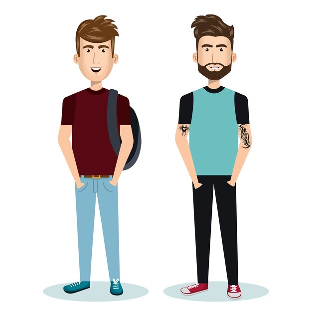 young people style characters vector illustration design