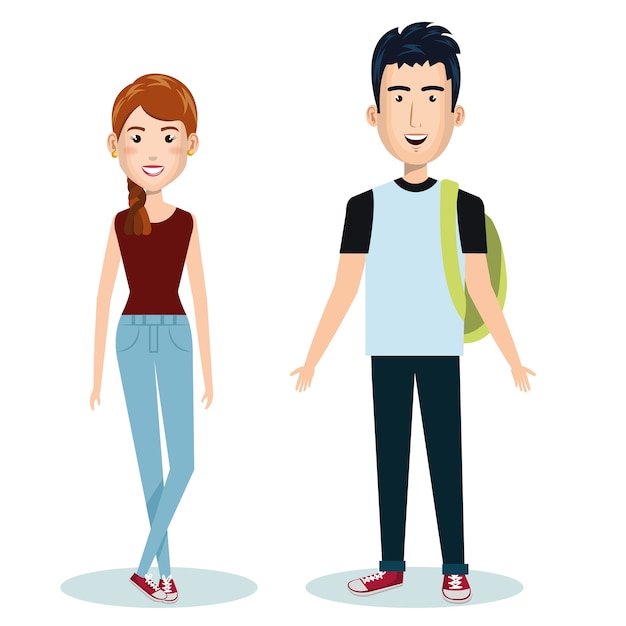 young people style characters vector illustration design