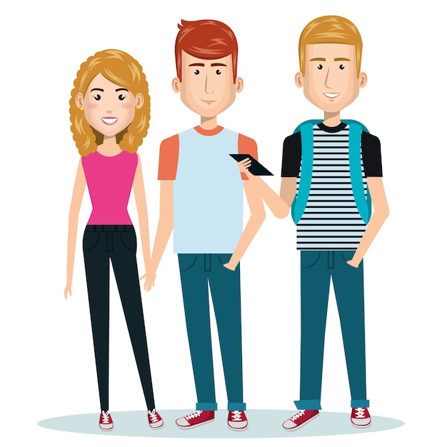 Vector young people style characters