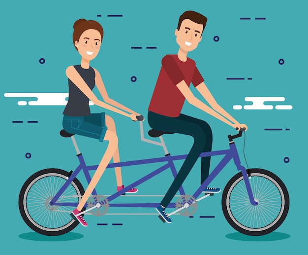 young people with bicycle