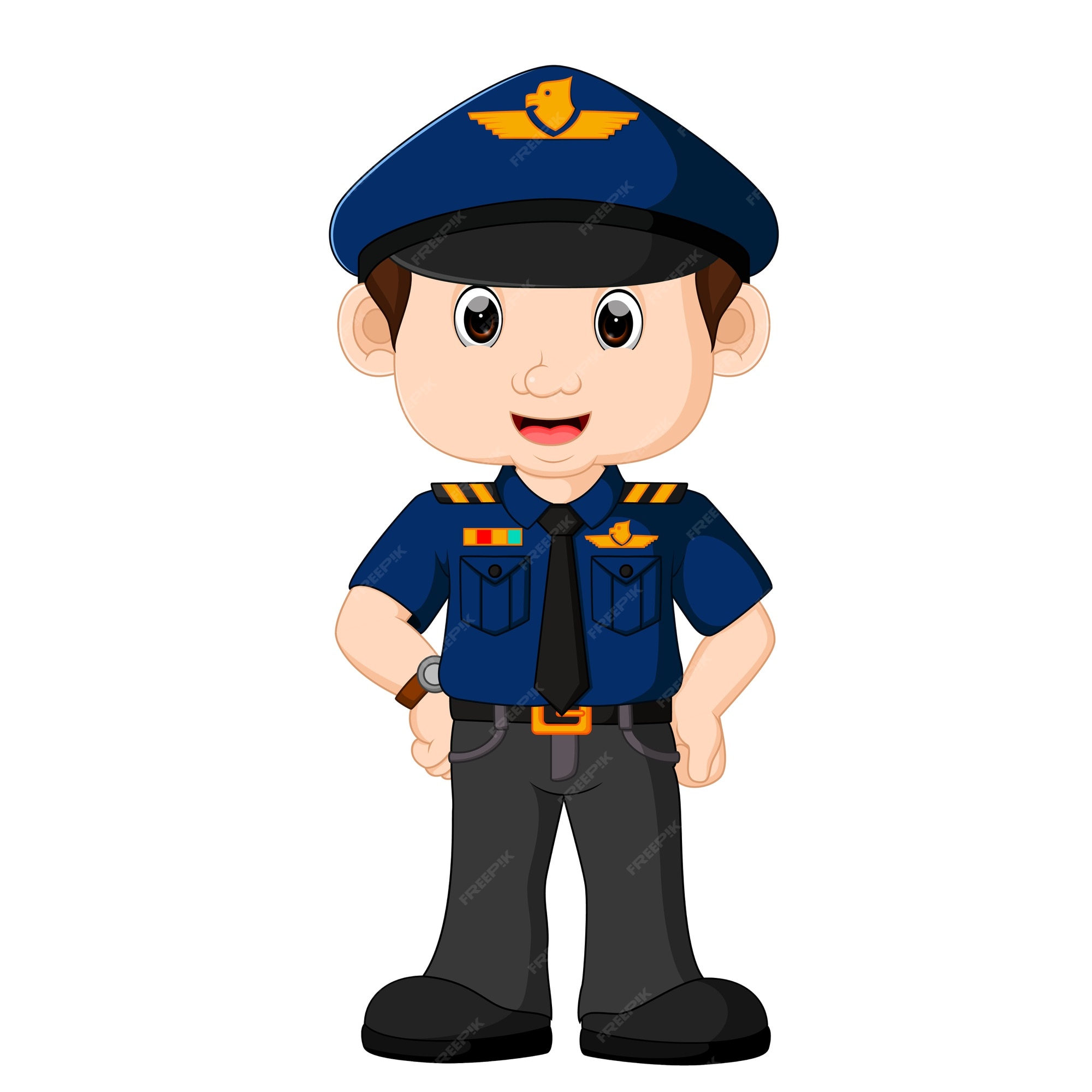 Premium Vector | Young policeman cartoon