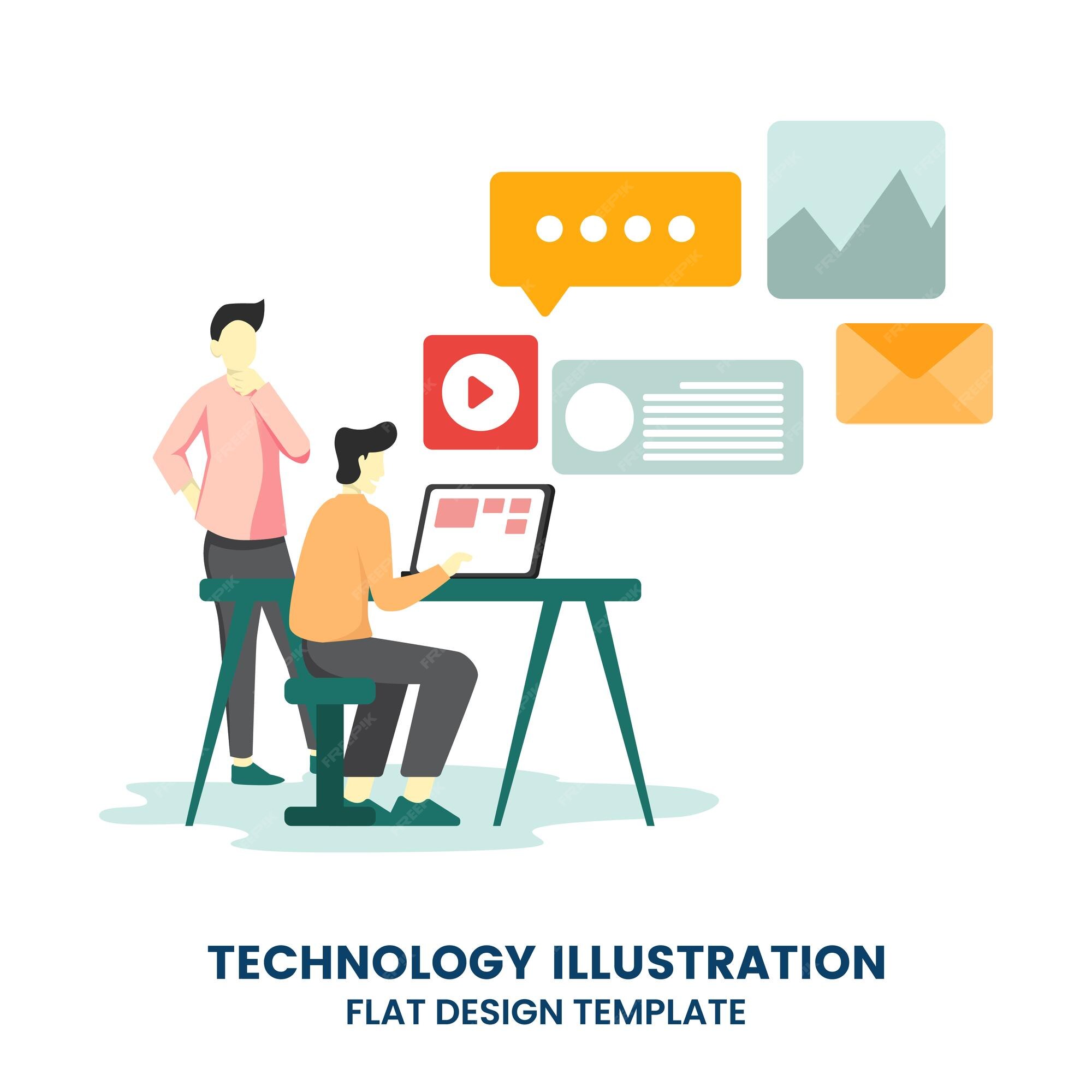 Premium Vector | Young programmer concentrated at working project ...