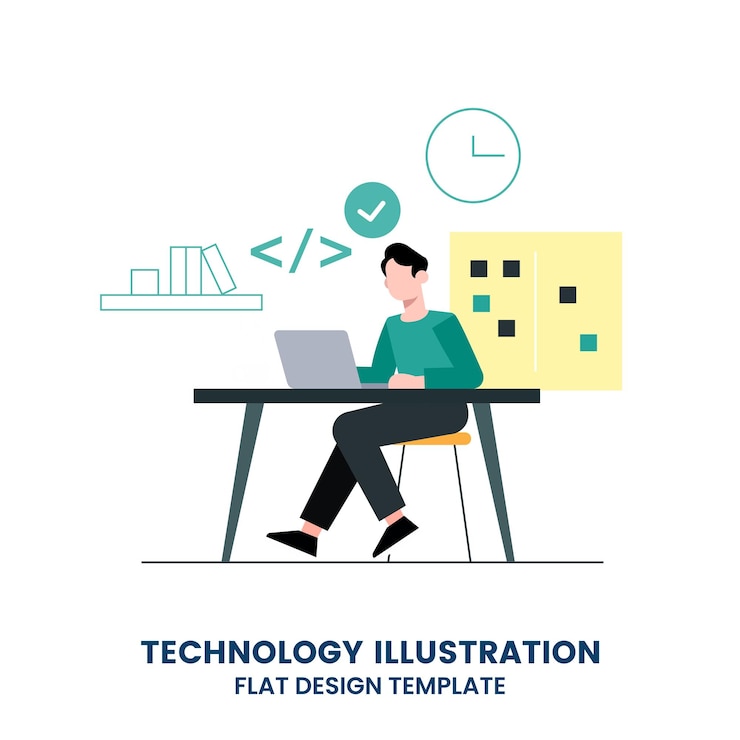 Premium Vector | Young programmer concentrated at working project ...