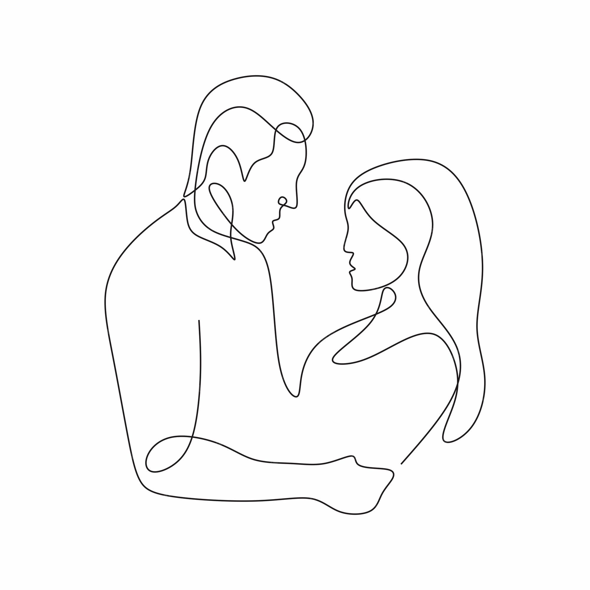 Continuous line drawing. Romantic couple. 6637716 Vector Art at Vecteezy