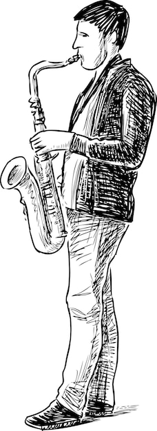 Young saxophone player