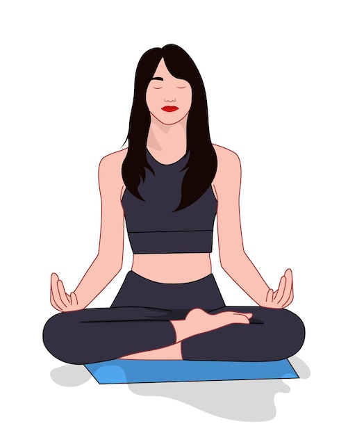 Premium Vector  Young sexy girl doing yoga exercise for good health