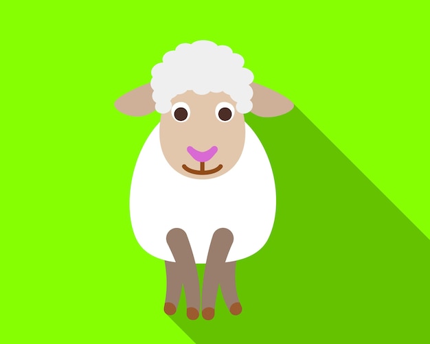 若い羊のアイコン Web デザインのための若い羊のベクトルのアイコンのフラットの図