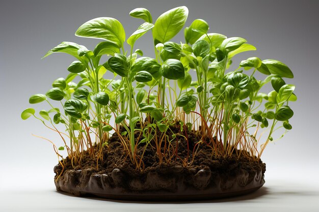 Vector young shoots seedlings spring seedlings of vegetables for the garden in a pot with planting