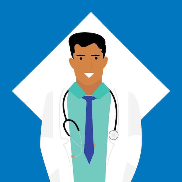 Young smiling doctor with stethoscope medical specialist Medicine concept 3d vector people