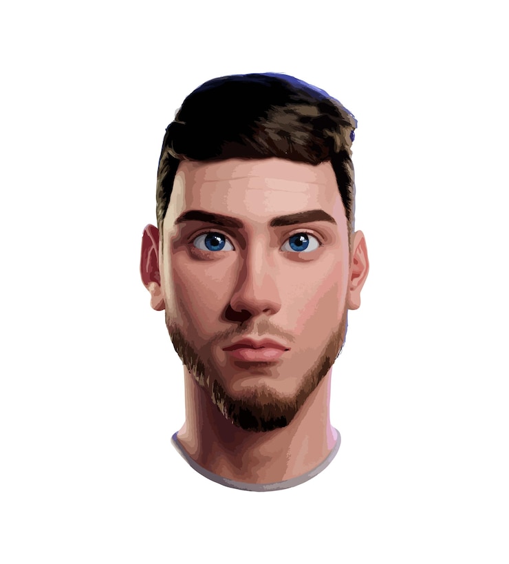 Vector young smiling man avatar 3d vector people character illustration cartoon minimal style 3d illustr