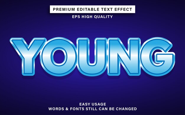 Young style editable text effect