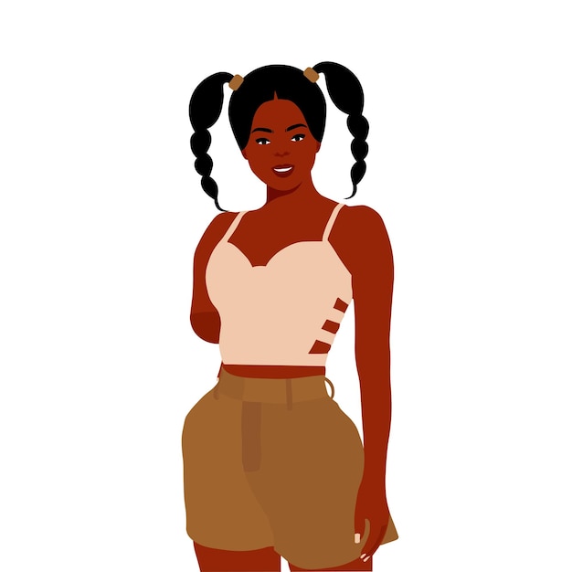 Vector young stylish black woman in elegant style vector