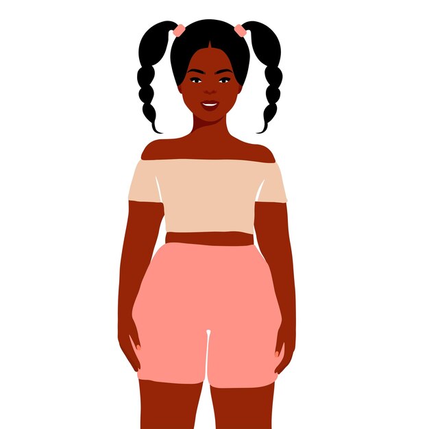 Vector young stylish black woman in elegant style vector