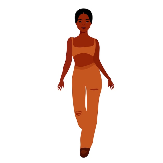 Young stylish black woman in elegant style vector