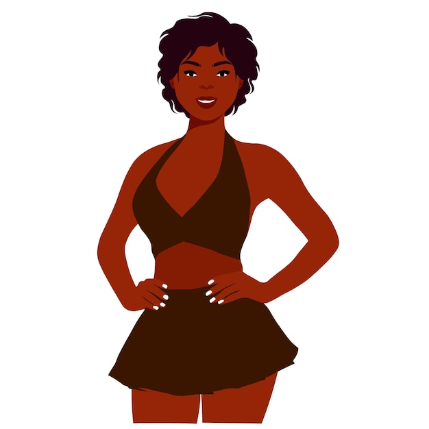 Young stylish black woman in elegant style vector