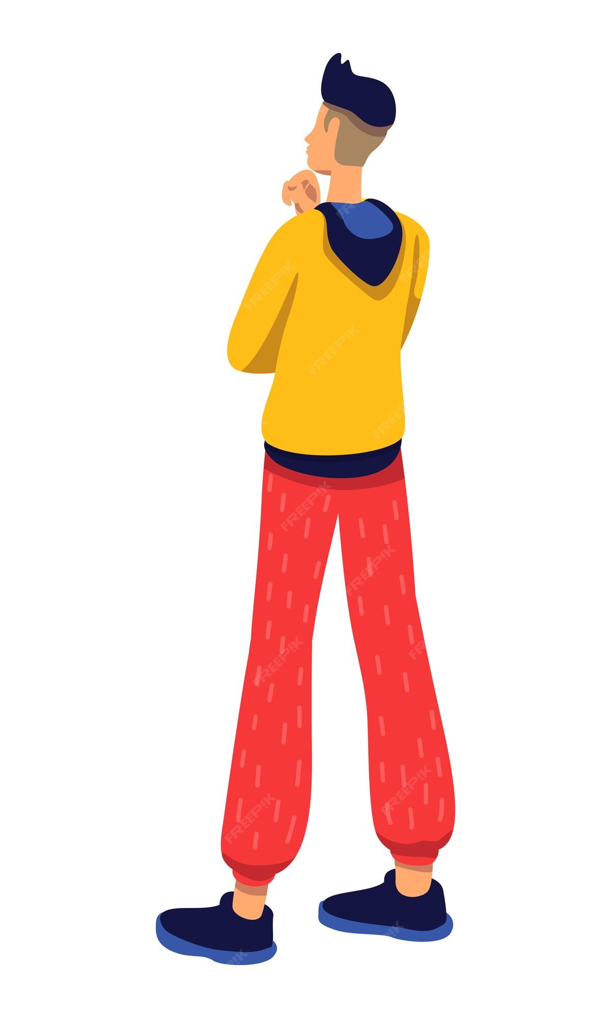 Premium Vector | Young stylish man being deep in thoughts semi flat color  vector character standing figure full body person on white simple cartoon  style illustration for web graphic design and animation