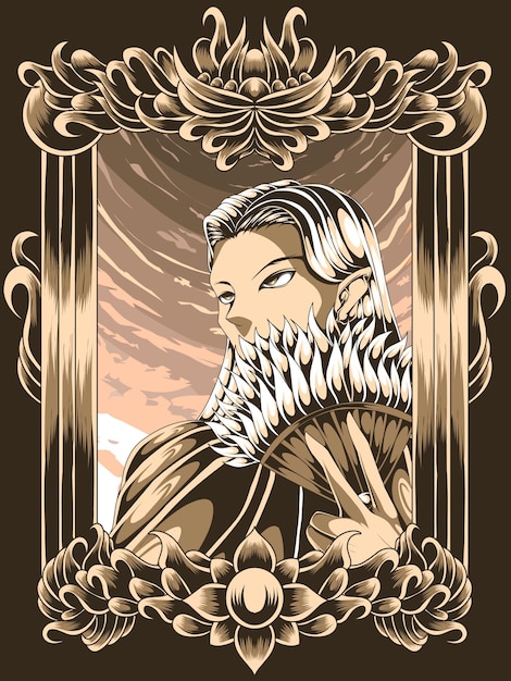 young tactician on engraving frame