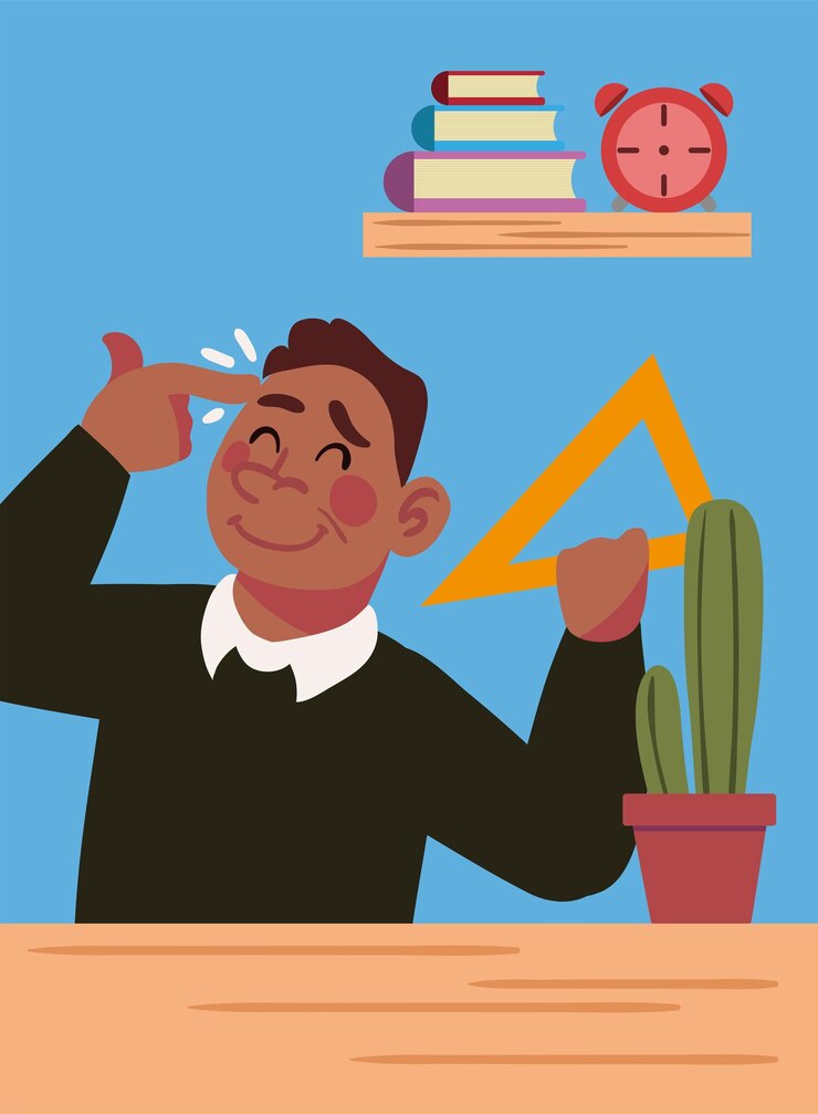 Vector young teacher man