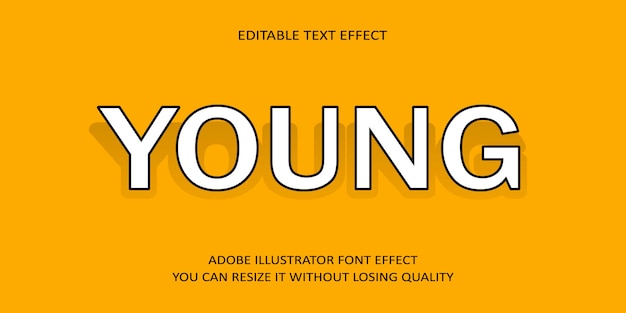 Young text font effect