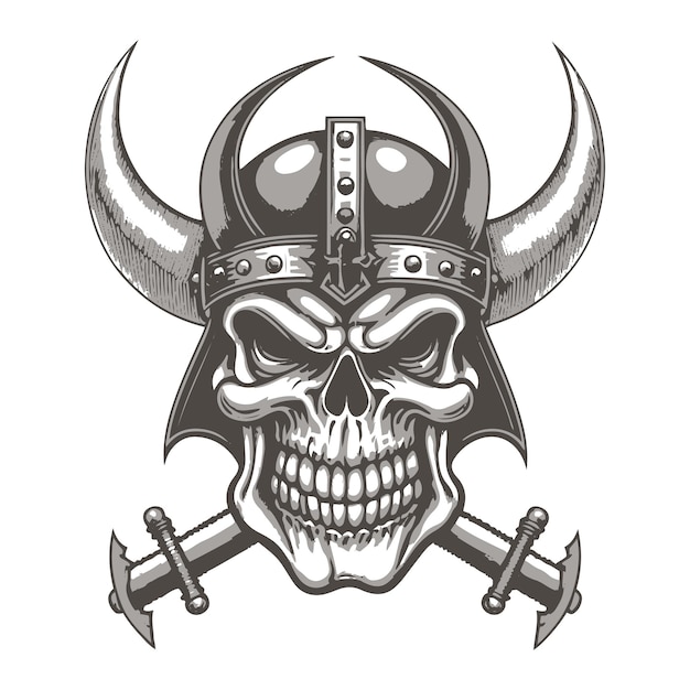 Young viking skull head