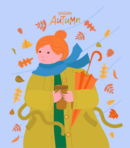 Una giovane donna in autunno