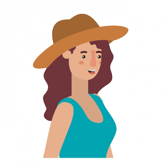 Vector young woman avatar character