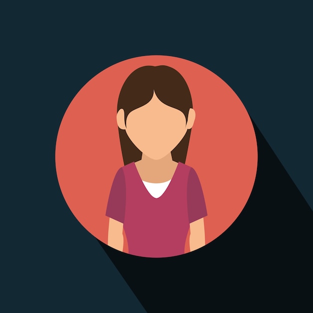 young woman avatar isolated icon vector illustration design