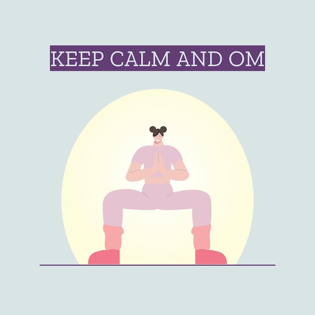 Young woman doing yoga yoga day vector illustration