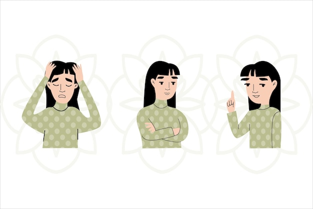young woman expressions