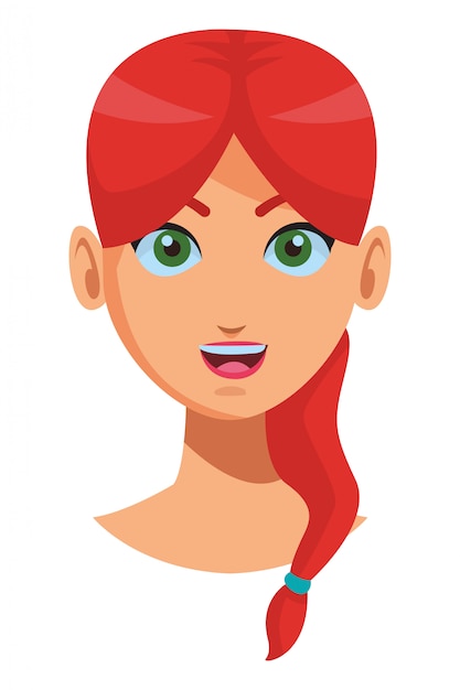 Young woman face cartoon