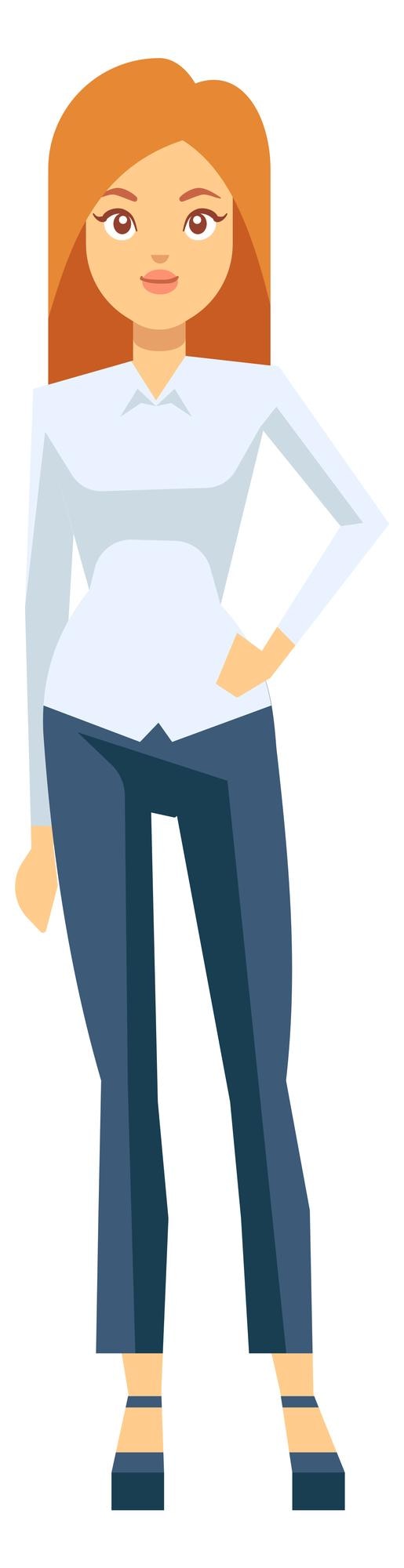 Vector young woman in formal clothes professional female character