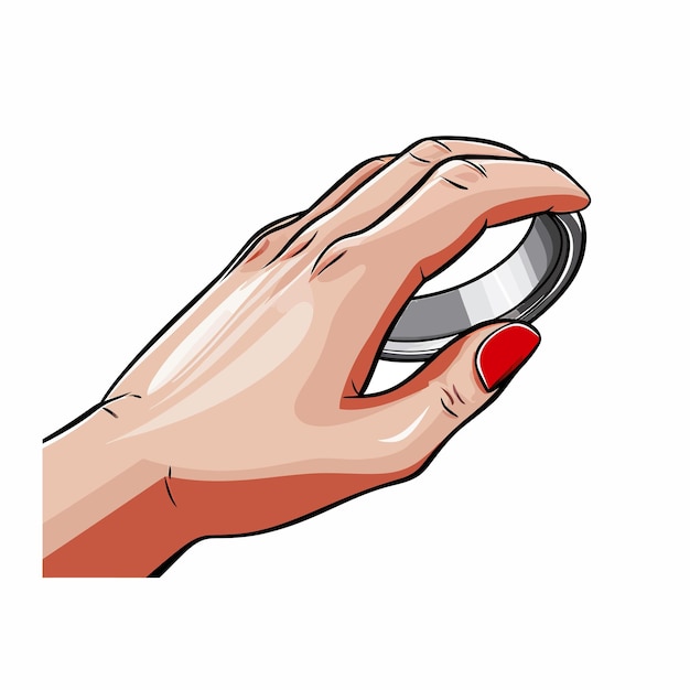 Vector young woman hand