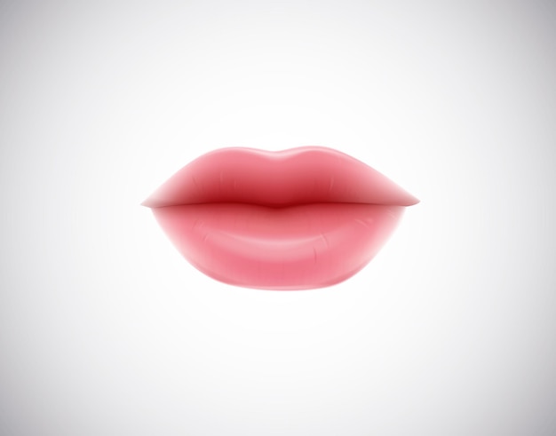 young woman lips isolated. Sexy plump lips without makeup.Part of face.