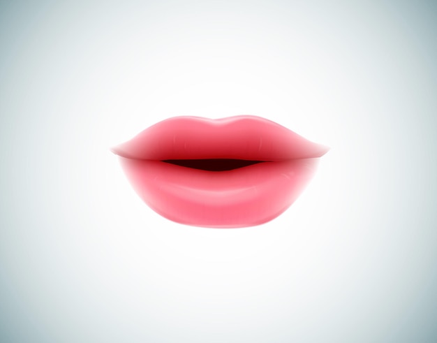 Young woman lips isolated. sexy plump lips without makeup.part of face.