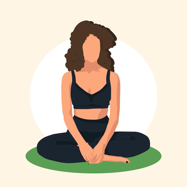 Young Woman meditates in Lotus pose