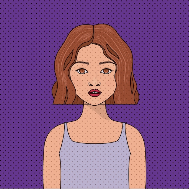 young woman pop art style vector illustration design