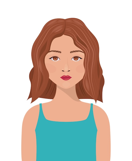 Vector young woman pop art style vector illustration design