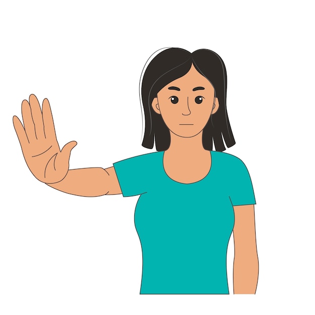 young woman showing protest sign demonstrating her disagreement