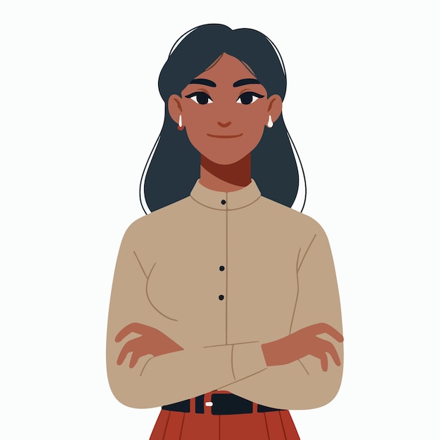 young woman vector half body