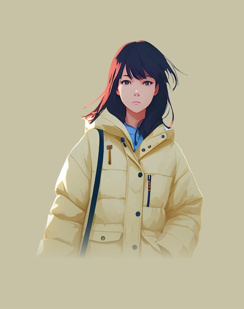 Young woman wearing jacket ai generated image