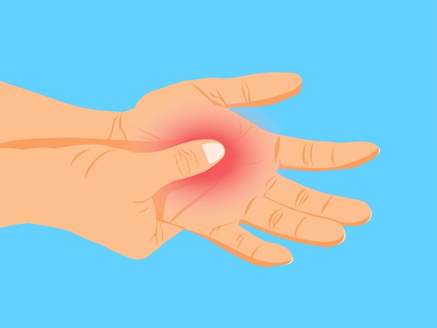 Young woman with painful hand