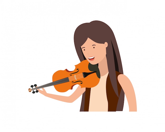 Young woman with violin character