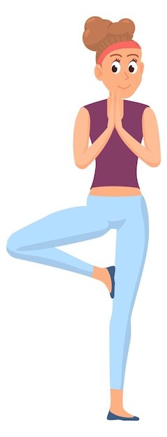 Young woman in yoga pose stretching exercise person