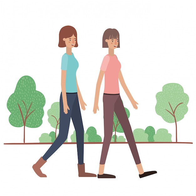 two people walking clip art