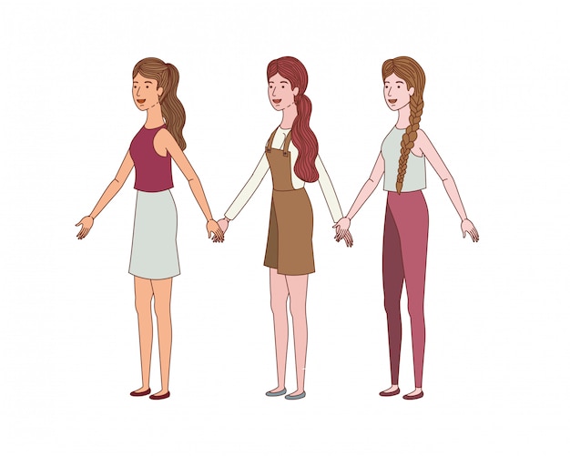 Young women standing avatar character