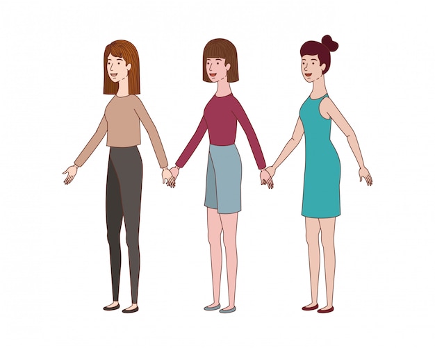 Young women standing avatar character