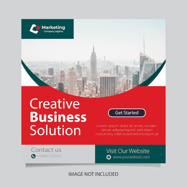 Your business and marketing agency corporate flyer square instagram social media post banner