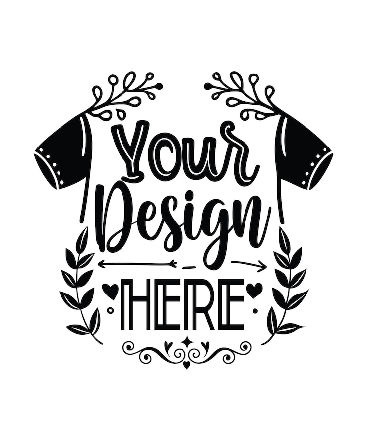 Vector your design here typography tshrit design print ready eps cut file downoad