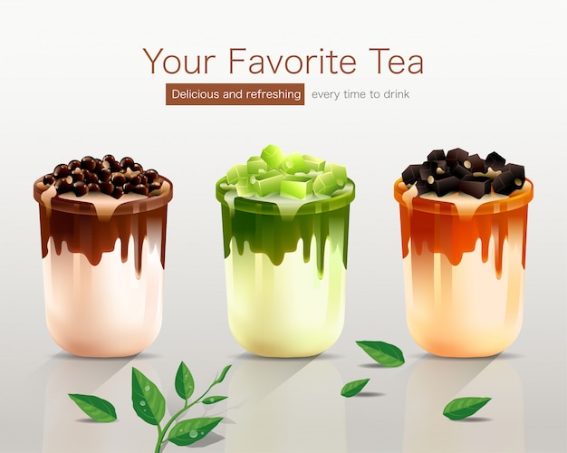 Your favorite tea with three delicious flavors