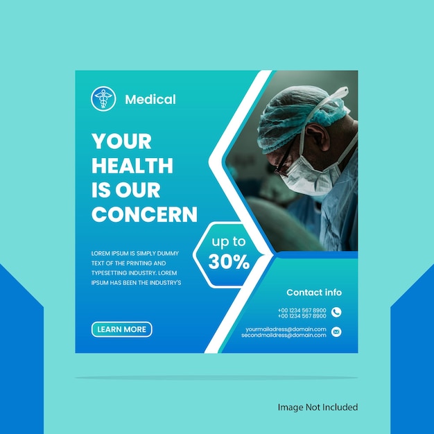 your health is our priority social media post design